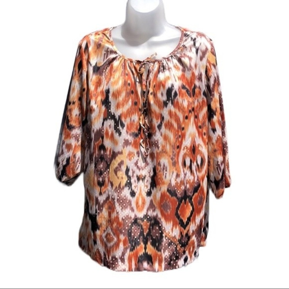 Sara Morgan novelty print blouse